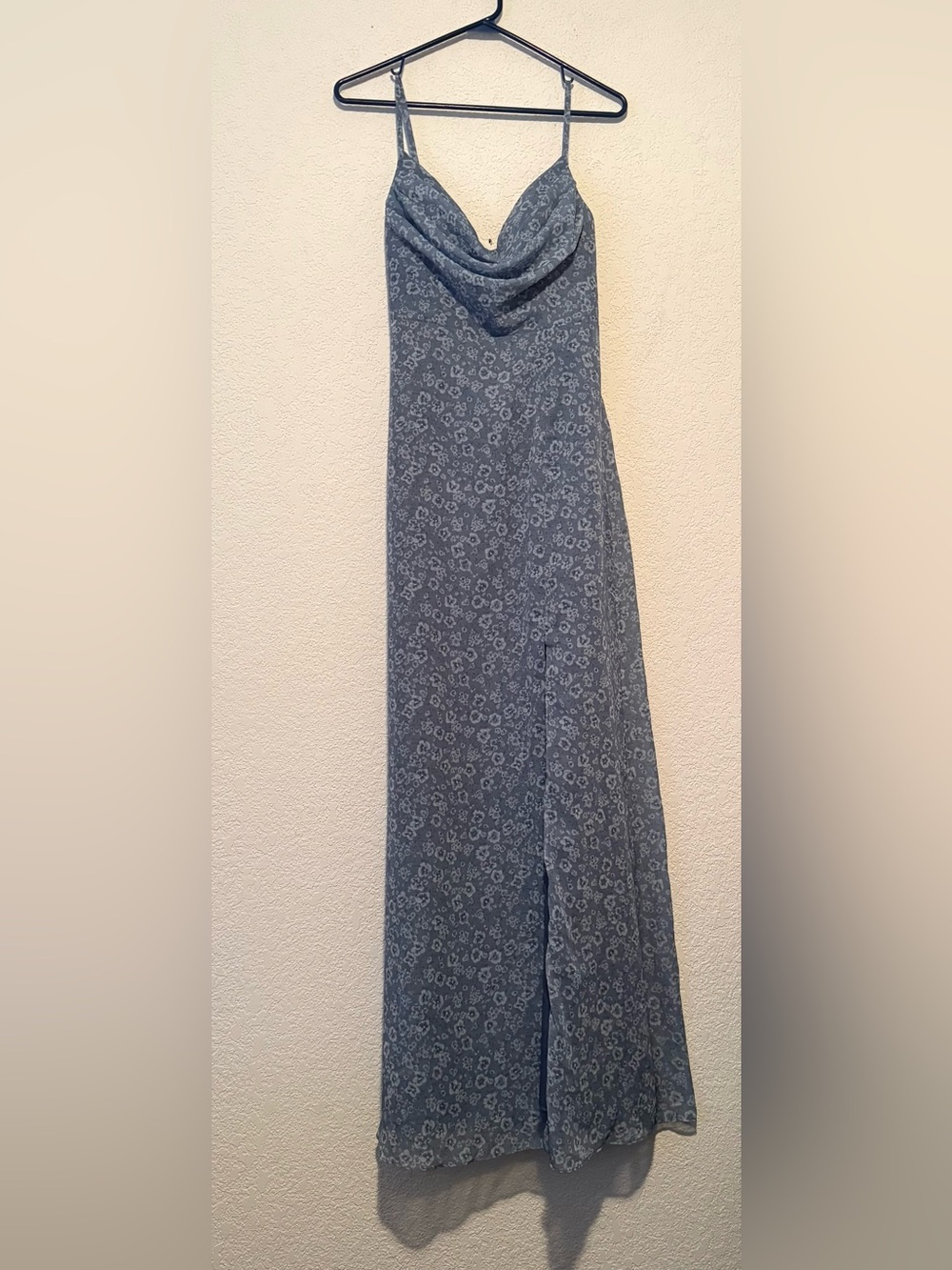 Revelry Ember Chiffon Floral Maxi Dress Dusty Blue Posey Size 6 NWT